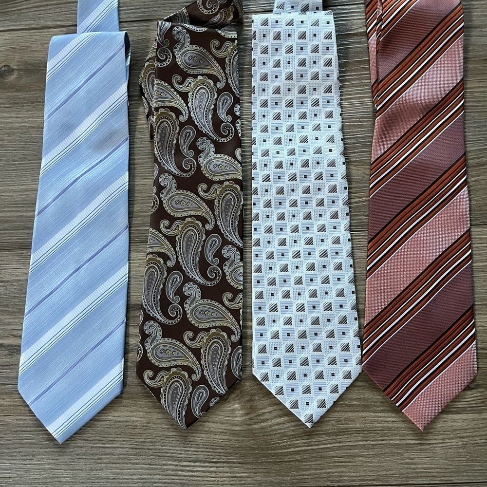 Vesuvio Napoli Silk‎ Blend Necktie Bundle Geometric Paisley Striped OS